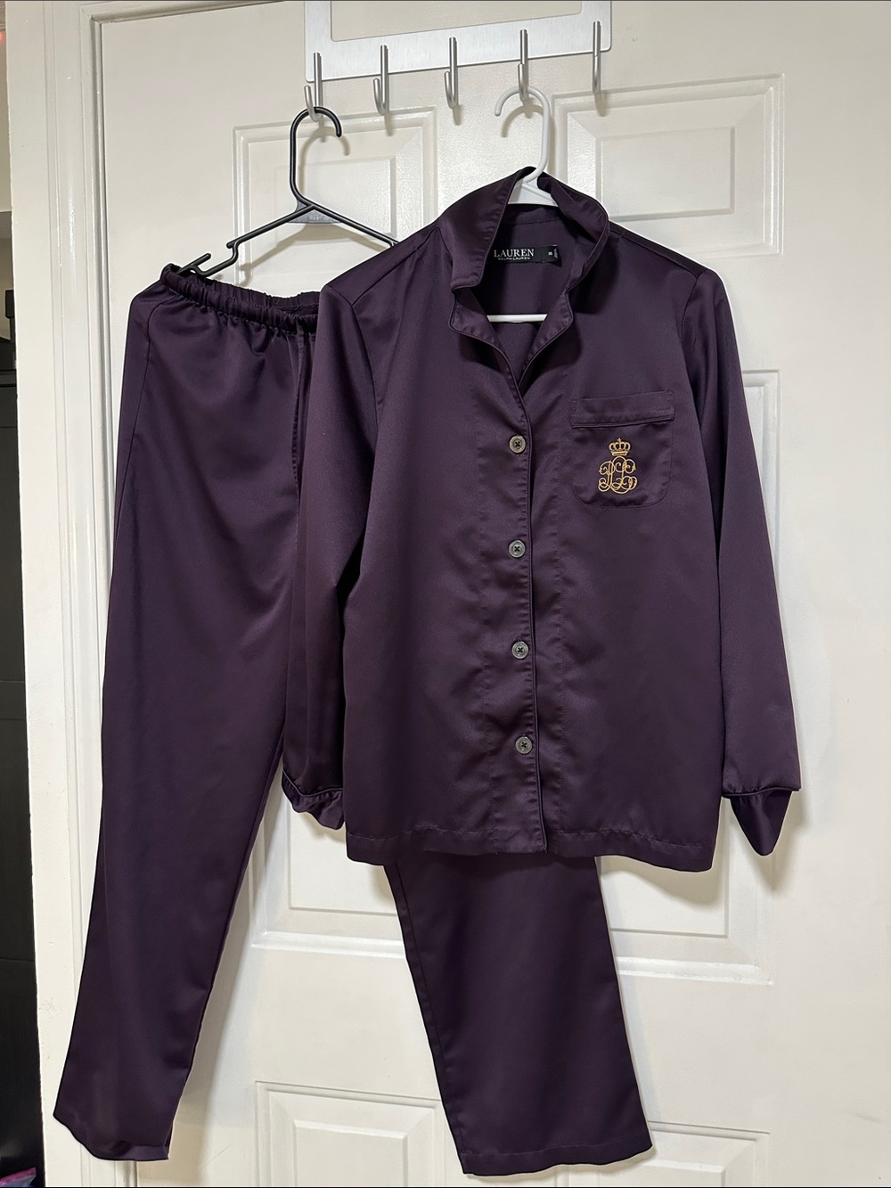 Polo by Ralph Lauren Purple Satin Pajama Set